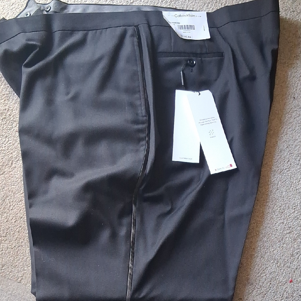 Calvin Klein Charcoal Tuxedo Trousers